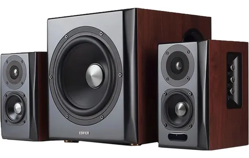 Parlantes Edifier 2.1 S350db Bluetooth Negro Con Madera