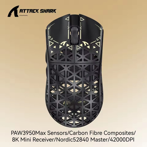 Ratón Gaming Attack Shark R5 Ultra De Fibra De Carbono Paw39