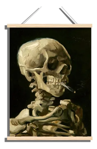 Arte Colgante De Madera: Póster De Calavera De Van Gogh