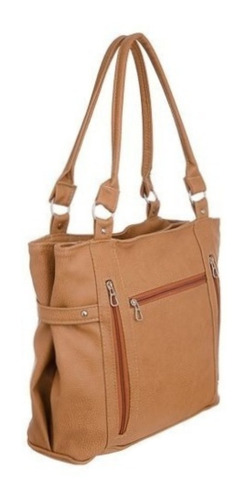 Imagen 1 de 1 de Cartera shopper Kalton Bags 9025 diseño liso de cuero sintético  marrón asas color marrón