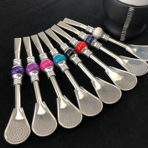 Bombillas Para Mate Cuchara Pajita De Acero Inoxidable