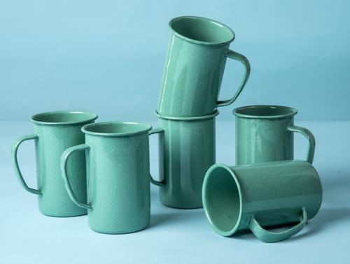 Juego De Tazas (tarro) Cervecero De Peltre, 6 Piezas Menta