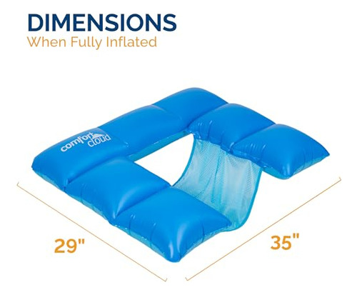 Swimways Comfort Cloud Sling Seat Pool Chair Con Inflado Ráp