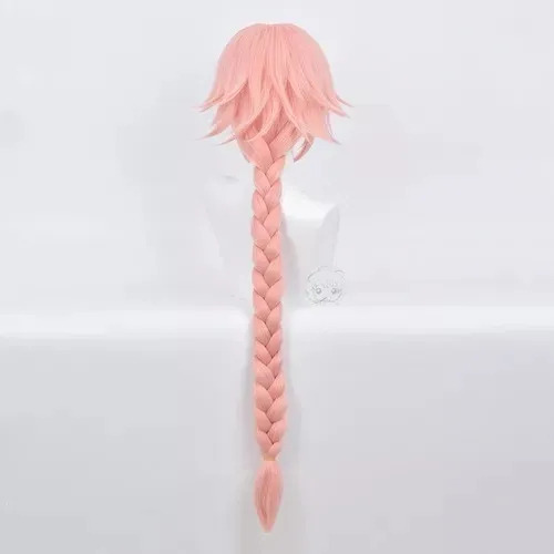 -.astolfo Cos Peruca Rosa E Branco Cabelo Longo Cor Mista .