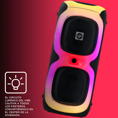 Parlante Inalámbrico Portatil Stromberg Vibe Negro Bluetooth con Luces y Ecualizador Digital