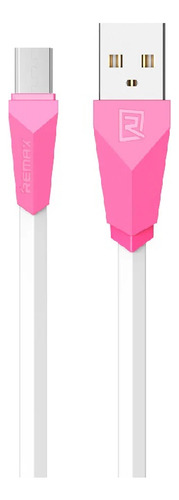 Cabo Micro Usb 2.0a - Rosa E Branco Smartphone
