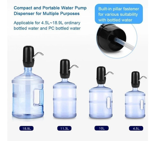 Imagen 6 de 10 de Dispensador Agua Electrico Dispensador Usb Recargable Botell