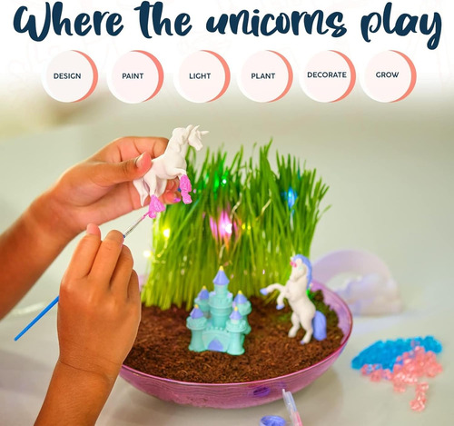 Kit De Jardín Mágico Para Niñas De 4-1 Con Luces Y Cas
