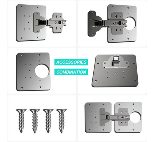 Bisagra Placa De Reparación De Acero Placa + 4 Tornillos