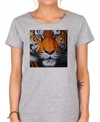 Remera De Mujer Tigre Pintura En Oleo Dibujo