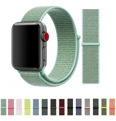 Correas Nylon Para Reloj Apple Watch 38/40mm Color Menta