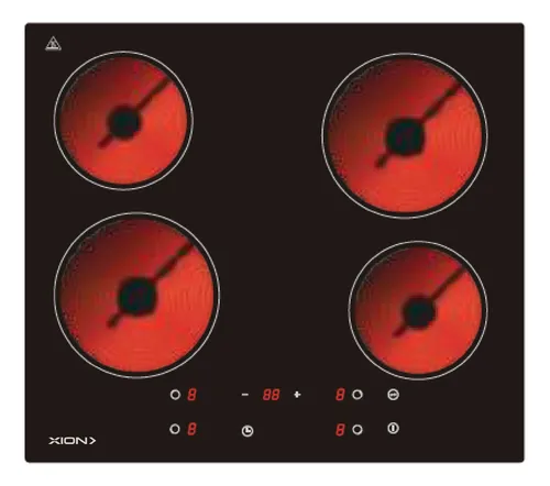 Anafe Xion Vitrocerámico Eléctrico 4 Discos Digital
