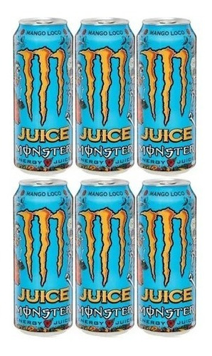 Energetico Monster Energy Fardo Com 6 Latas De 473ml Sabores Monster Energy Drink Juicy Mango Loco