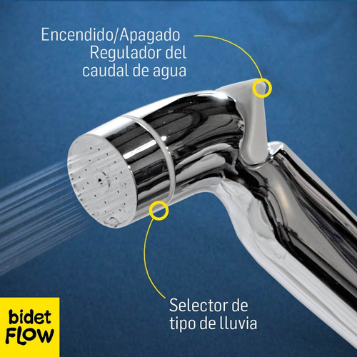 Imagen 3 de 9 de Duchador Gatillo Bidet Manual Corte P/ Inodoro Doble Lluvia