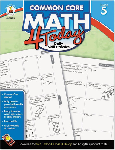 Carson Dellosa | Common Core Math 4 Today Workbook | 5th Grade, 96pgs (common Core 4 Today), De Mccarthy, Erin. Editorial Carson Dellosa Education, Tapa Blanda En Inglés