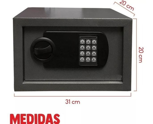 Caja Fuerte Digital Alarma Luz Acero 31x20x20
