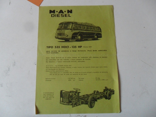 Folleto Micro M.a.n. Man Antiguo 535 No Manual Colectivo