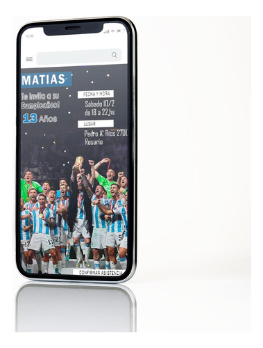 Tarjeta Invitación Cumple Digital Whatsapp Futbol Messi