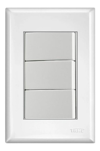 10 Interruptor Triplo Simples 4x2 16a Branco Evidence Fame