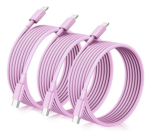 Cable De Carga Rápida De 20w Usb C Para iPhone,[10ft 3pack]