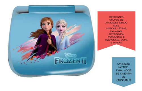 Imagem 2 de 5 de Laptop Infantil Princesas Frozen Atividades Bilingue Candide