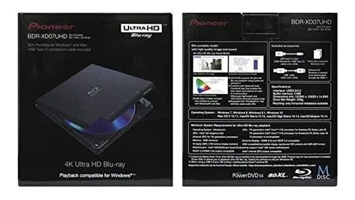 Imagen 6 de 6 de Pioneer Bdr-xd07uhd Portable 6x 4k Blu-ray Burner Externo