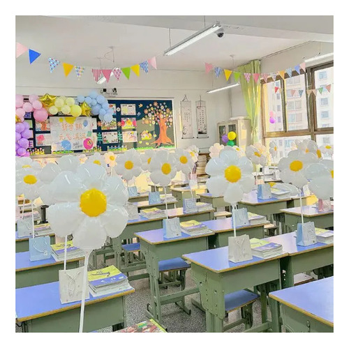X5u Globos Margaritas 40cm Flores Primavera Deco Fiesta Margarita