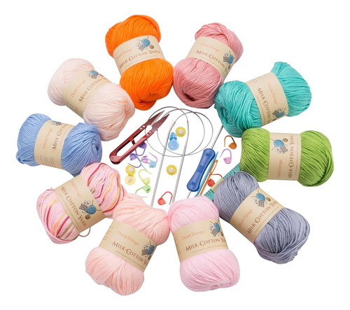 Hilo Acrílico De Algodón Tejer, Hilo De Crochet Tejer...