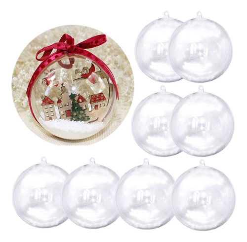 30 Bolas Transparentes Rellenables Para Manualidades Navideñ
