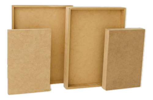 Base Bastidor Cuadro Fibrofacil Para Pintar 30x60x2cm X 3u 