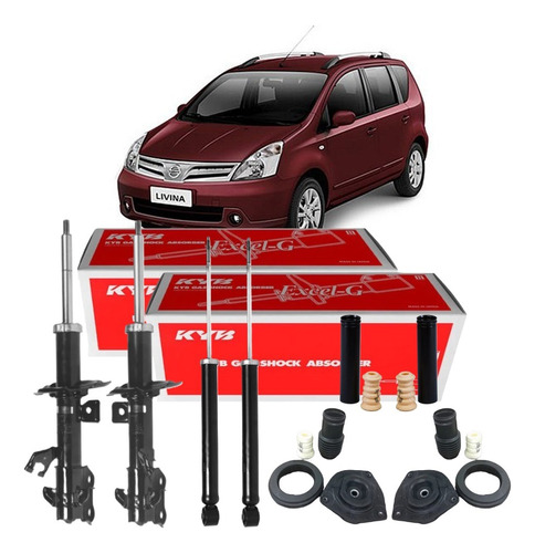 4 Amortecedores Nissan Livina 2009 2010 2011 2012 2013 C/kit