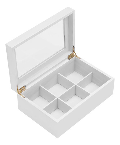 Caja Organizadora Para Te Madera De Bambu 6 Compartimentos