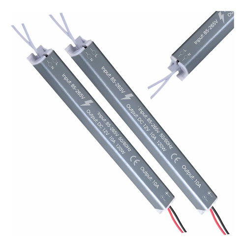 Kit 2 Fontes Driver Ultra Slim 12v 10a 120w Bivolt P/cftv