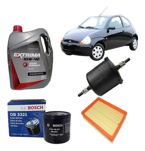 Kit 3 Filtros Ford Ka 1.3 Endura Aceite 10w40 Semisintetico