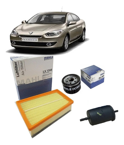 Kit 3 Filtros Renault Fluence 2.0 M4r 