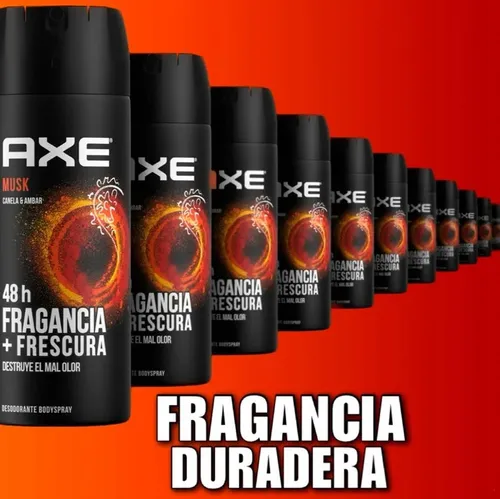 X2 Desodorante Axe Spray Aerosol Musk Canela & Ámbar 150ml