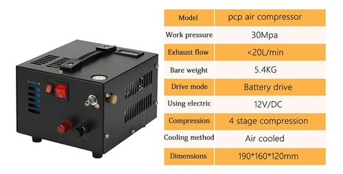 Compresor De Aire De Recarga De 12v, 300bar, 4500psi,