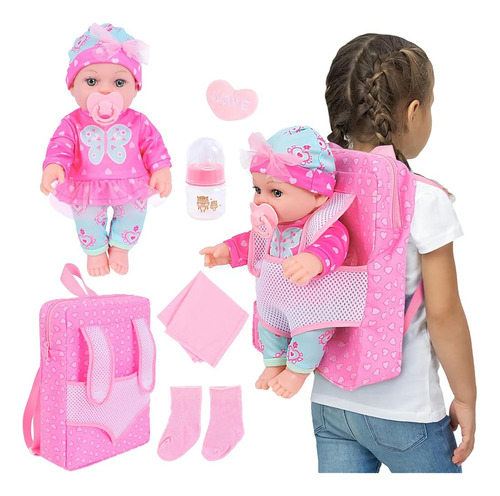 Dontno Muñeca De Bebé De 12 Pulgadas Con Ropa Y Mochila, Muñ