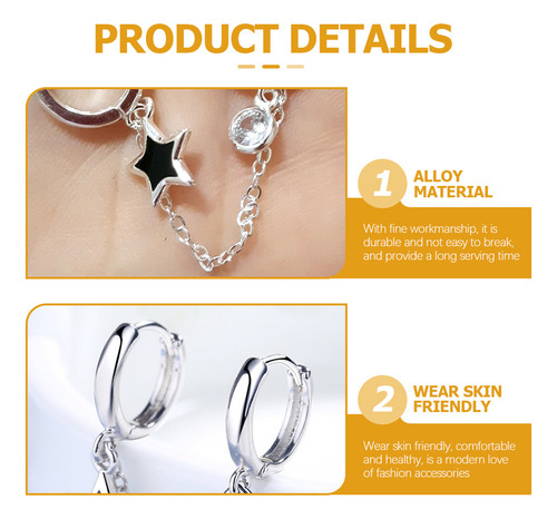 Pendientes De Cadena For Mujer, Pendientes De Doble Piercin