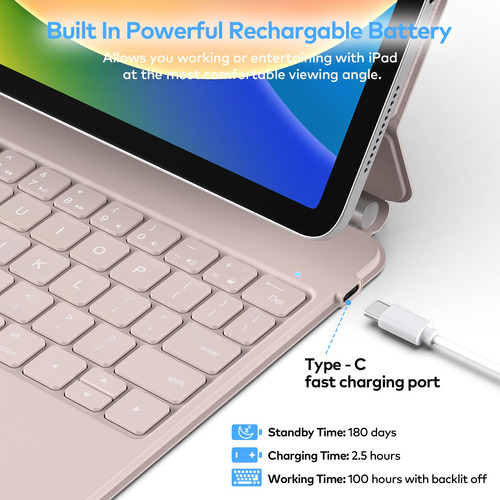 Funda Con Teclado Runelk Magic-style Para iPad 10.9 10th Ge