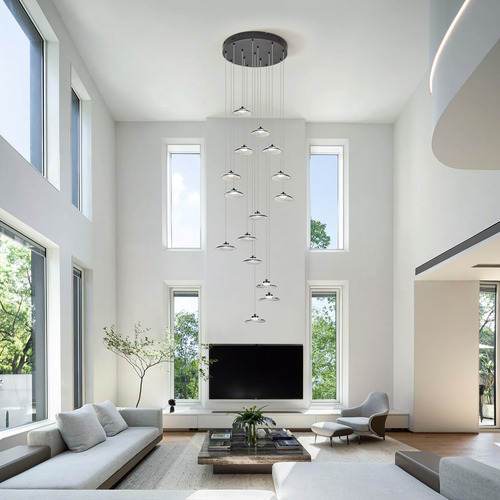Lámpara Colgante Led Moderna Regulable De 15 Luces Para Sala