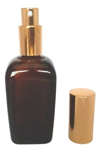 Frasco Perfume Vidrio 100ml Con Spray Metal Dorado (4 Unid) 