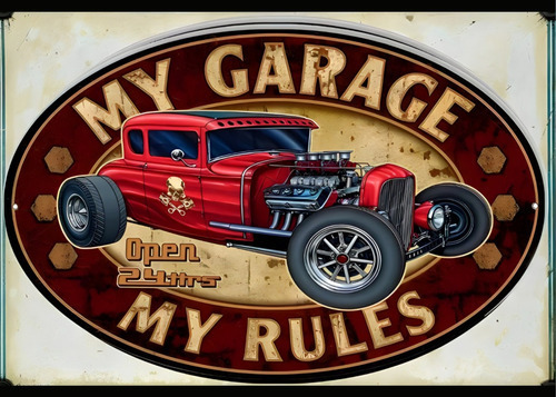 Póster Mi Garage Autoadhesivo 60x42cm #183