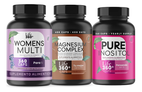 Set Suplementos Life 360+ Womens Multi Magnesio E Inositol