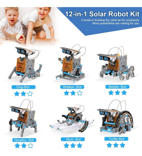 Kit De Robot Solar De Juguete Stem Man Nuo, 12 En 1, Juguete