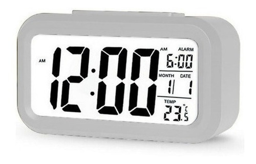 Reloj Despertador Digital Luz Lcd Temperatura Fecha 10197 D