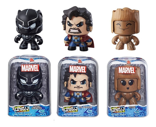 Doctor Strange Groot Black Panther Mighty Muggs Set Con 3 