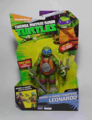 Figura Tartaruga Ninja Han-to-hand Fighters Leonardo Com Som