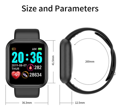 Imagen 4 de 10 de Reloj Inteligente Smartwatch Deporte Act Cardiaca 1,3 Y68