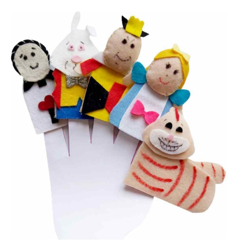 Dedoches De Feltro - Alice - 5 Personagens - Kits E Gifts